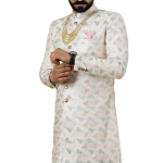 Regal Ivory Abstract Thread Embroidered Sherwani for Men | Father-Son Combo | Perfect Groom Wear | Jaipurio